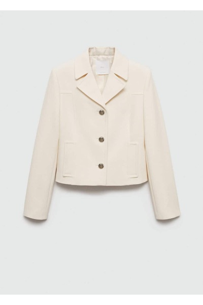 MANGO Woman Jacket with Metal Buttons with Flap