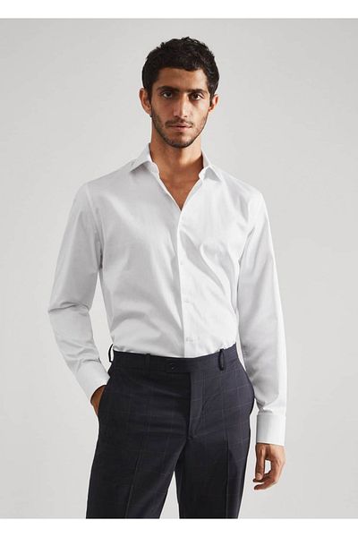 MANGO Man Koszula Slim Fit ze spinkami do mankietów