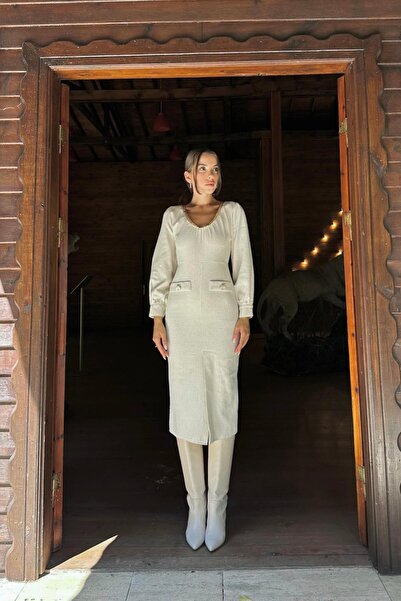Elbee Fashion Woman Haljina sa širokim izrezom