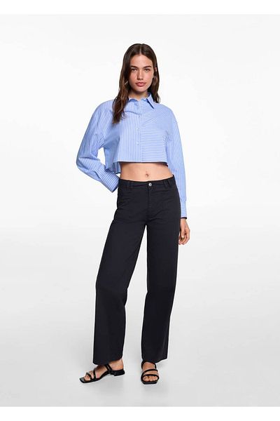 Mango Teen Pantaloni cu buzunare tăiate drept
