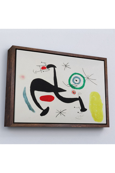 N NOXXO Wooden Framed Joan Miro - Deer Singing Tosca Painting-7089