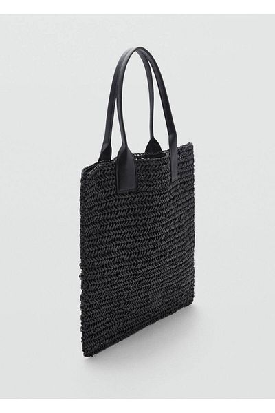 MANGO Woman Shopper-Tasche aus Naturfaser