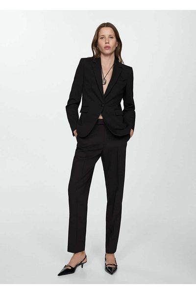 MANGO Woman Pantaloni din stofa cu croiala dreapta