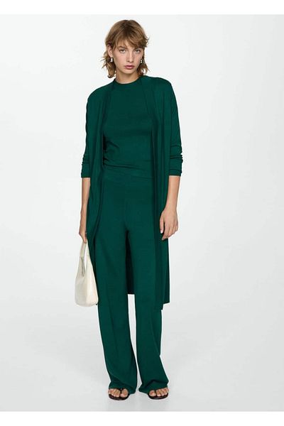 MANGO Woman Tricoturi pantaloni cu picioare late