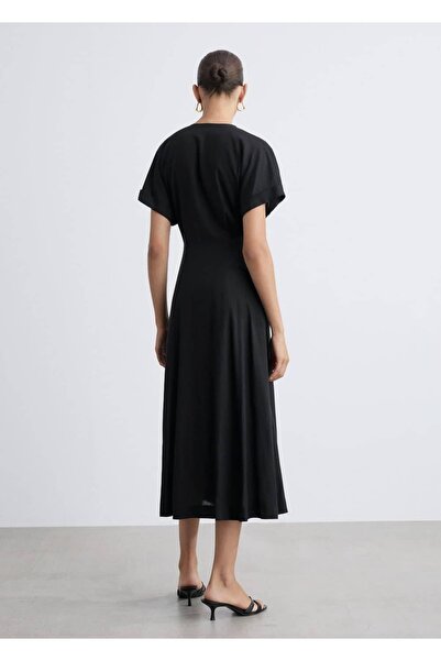 MANGO Woman Düğmeli Evaze Elbise