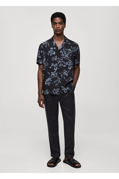 MANGO Man Cămașă drapată cu model Hawaii