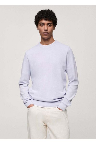 MANGO Man Pulover din tricot subțire din bumbac