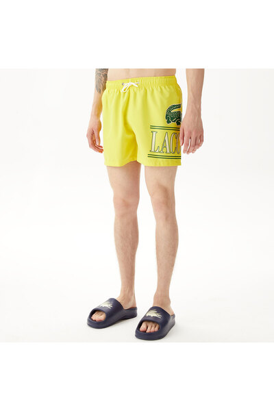 Lacoste Erkek Baskılı Sarı Mayo Şort