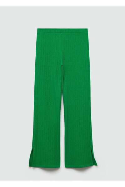 MANGO Woman Düz kroşe pantolon