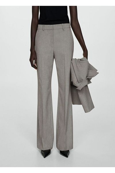 MANGO Woman High Waisted Loose Trousers