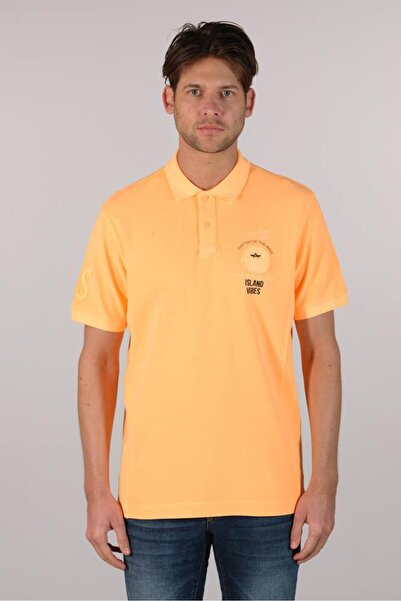 Arma Чоловіча помаранчева футболка з коміром-поло Y22374375301