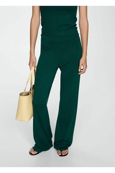 MANGO Woman Tricoturi pantaloni cu picioare late