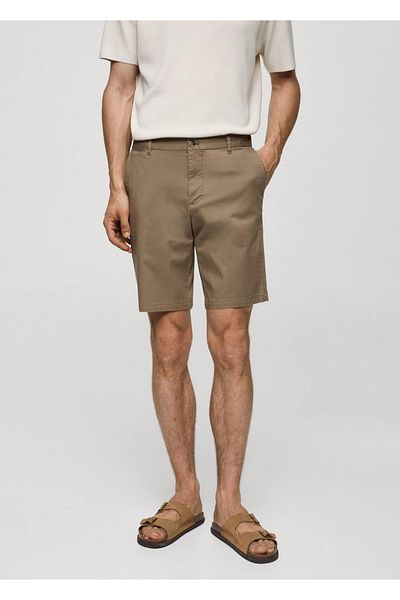 MANGO Man Bawełniane bermudy typu slim fit typu chino