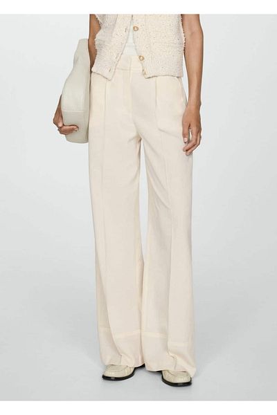 MANGO Woman Straight Cut Lyosel Pants