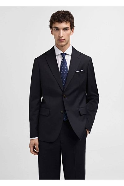 MANGO Man 100% παρθένο μάλλινο σακάκι blazer με λεπτή εφαρμογή
