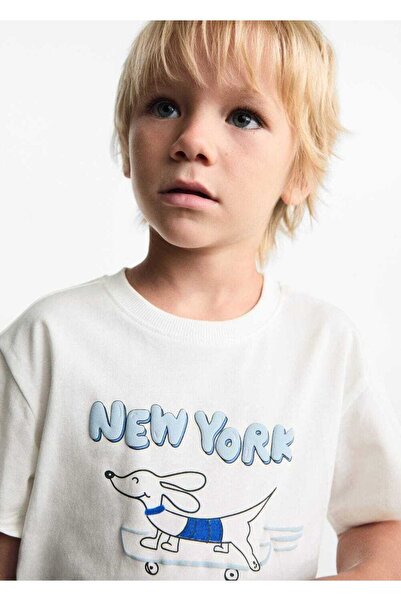 MANGO Baby Βαμβακερό μπλουζάκι με σχέδια