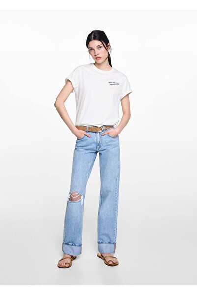 Mango Teen Tricou din bumbac cu model