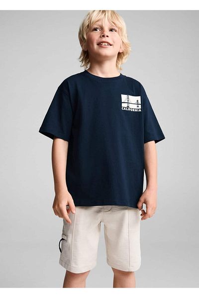 MANGO Kids Gemustertes Baumwoll-T-Shirt