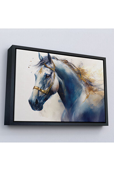 Home Tablou de cal alb cu detaliu auriu cu rama din lemn-7278