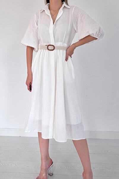 Elbee Fashion Woman Φόρεμα με κρυφό γιακά