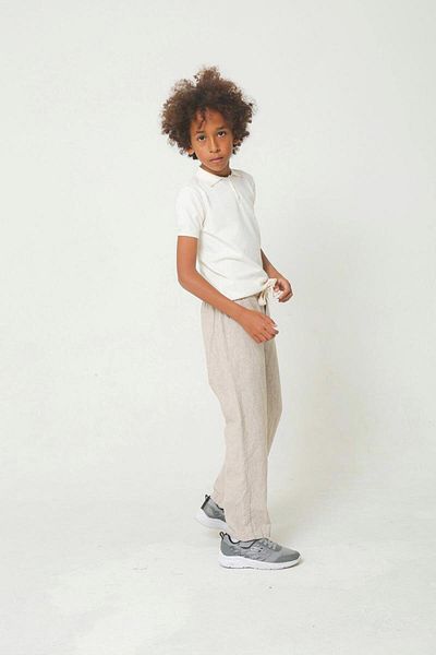 Ugly Duck Beige Linen Trousers for Boys Ages 06-16