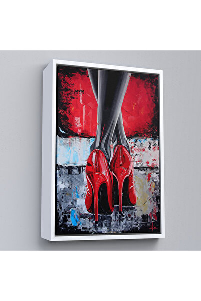 N NOXXO Pantofi roșii cu cadru din lemn pentru femei Tablo-7868