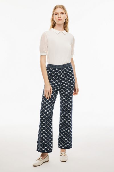 Perspective Pantaloni de tricotaj pentru femei Illas White Indigo