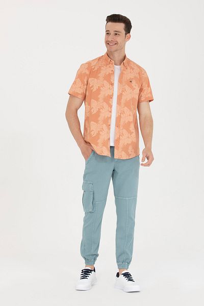 U.S. Polo Assn. Ανδρικό παντελόνι από καμβά μέντας 50263815-VR152