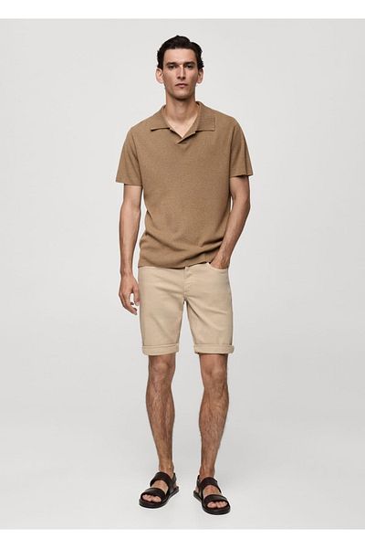 MANGO Man Slim fit τζιν βερμούδα