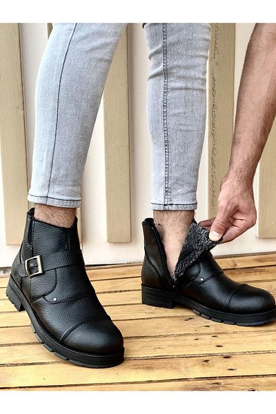 MUGGO M1001 Víz- és hidegálló szőrös Garantált uniszex téli cipzáros csizma gumitalp, erős