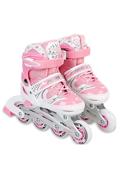 Genel Markalar Çocuk Pembe Alıştırma Pateni 28 - 31 Numara Ayarlanabilir Tek Sıra Paten