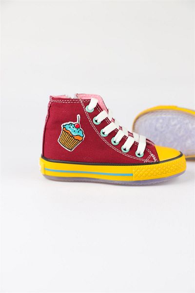 Dudino Size 26 - 35 Girl's Burgundy Dustin Cookie Converse Shoes