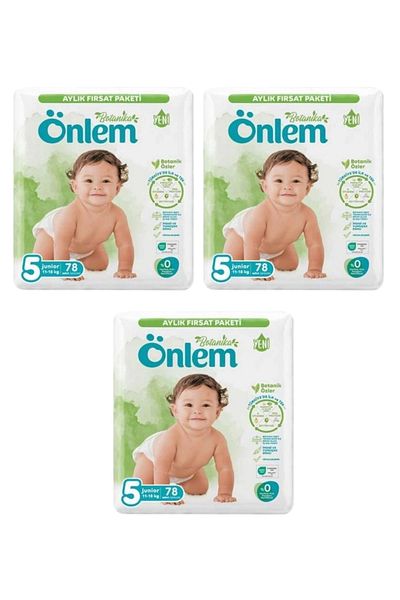 ÖNLEM Botanika Junior Opportunity Package - Size 5 Baby Diapers, 78 Pcs X 3 Pieces