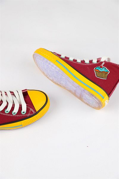 Dudino Size 26 - 35 Girl's Burgundy Dustin Cookie Converse Shoes
