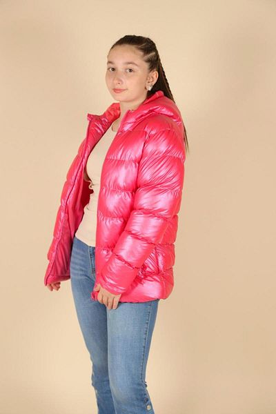 NANİCA 05-16 Years Girl's Fuchsia Color Hooded Puffer Jacket