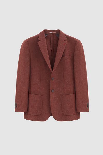D'S Damat Μπουφάν Groom Color Tile Dobby Wool Blazer - Διπλή σχισμή, κανονική εφαρμογή