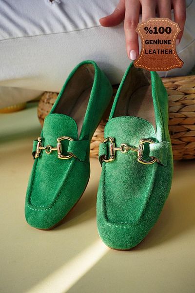MUGGO Γυναικεία Loafer Casual παπούτσια Mona Guaranteed Metal Buckle Leather