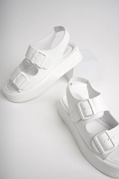 MUGGO JASMINE Guaranteed - Γυναικεία σανδάλια με διπλό λουράκι με σφήνα τακούνια και λάστιχα