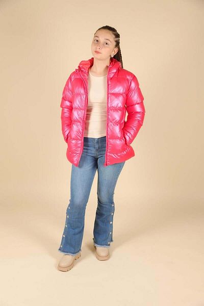 NANİCA 05-16 Years Girl's Fuchsia Color Hooded Puffer Jacket