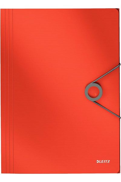 STOREMAX Bystoreby Solid Slim Elastic File, 150 Sheet Capacity, Light Red, 45631020   Newdesing 64