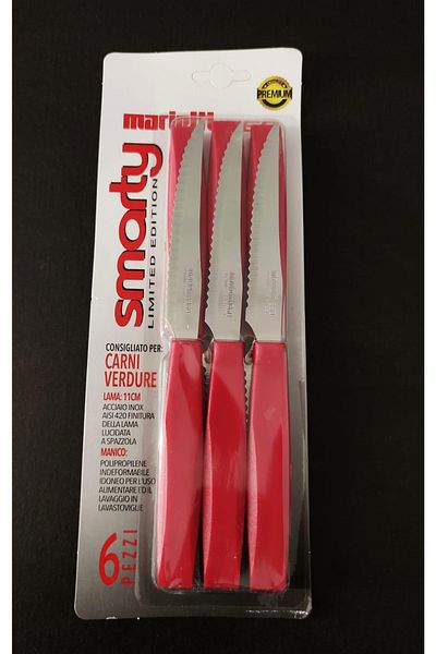 MAROB Maretti 6-Piece Smarty Rosso Steak Steak Cut Knife Red Handle Inox 46td6k