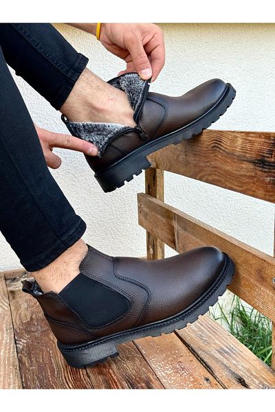 MUGGO Kelvin Guaranteed Men's Winter Shearling Zippered Chelsea Boots