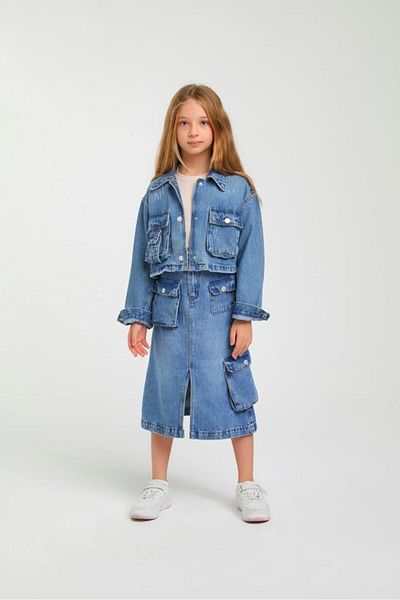 Ugly Duck 04-14 Ani Fata Blugi Blugi Culoare Buzunar Jacheta Denim