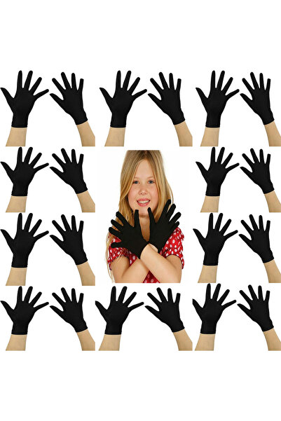 samur parti parti aksesuar & kostüm 20 чорних рукавичок з еластичним матеріал...