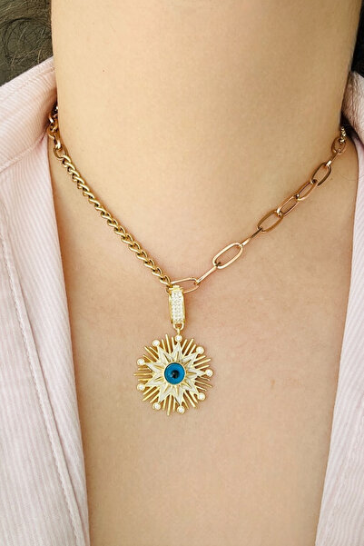 Dumledo Beyaz Kar Tanesi Gold Klipsli Kolye Ucu & Ajda Bilezik Charm | 925 Ay...