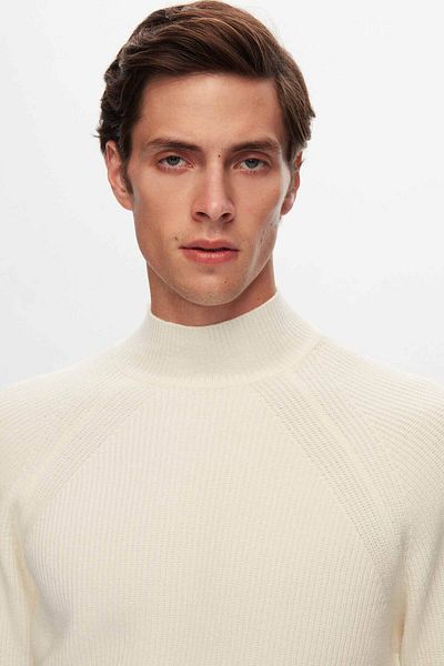 Twn Πλεκτό πουλόβερ Ecru Color Slim Fit Thessaloniki