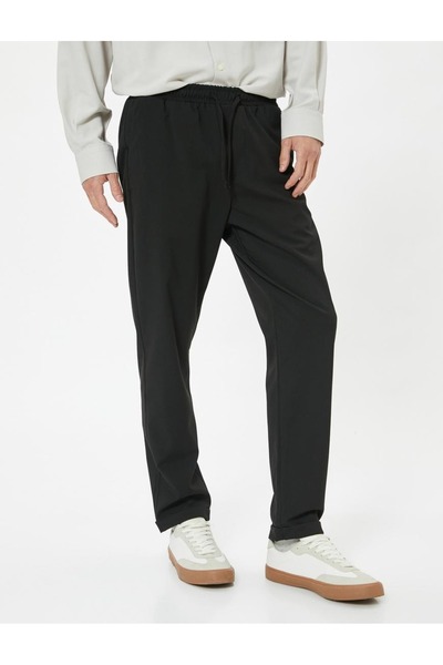 Koton Μαύρο ανδρικό παντελόνι καμβά 5WAM40001HW