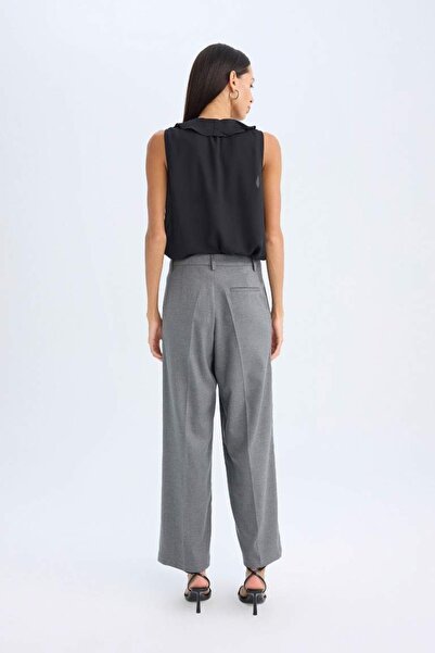 DeFacto Women's Canvas Trousers C2020Ax/Gr156 Gray Melange