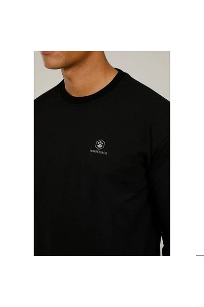 lumberjack Мъжки суитшърт A101813210 - 4w Mb Sn75 C Neck Sw 4pr Черен