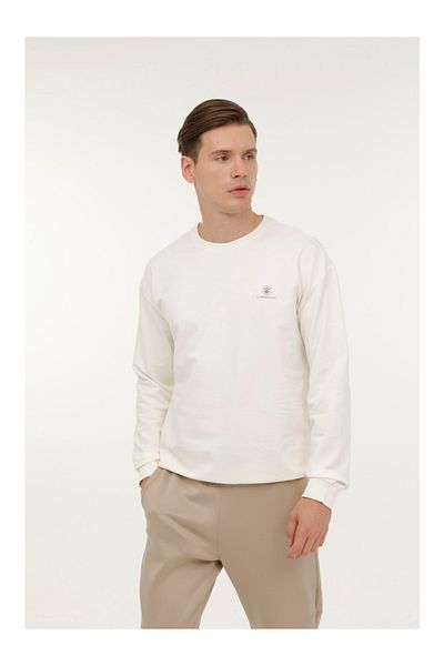 lumberjack Мъжки спортен суитшърт Lumberjack - 4W Mb Sn75 C Neck SW 4Pr A101813215 ECRU